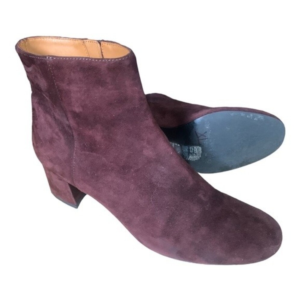& Other Stories Boots Women's Size 9 Brown Suede Ankle Zipper Retro Boho Chic